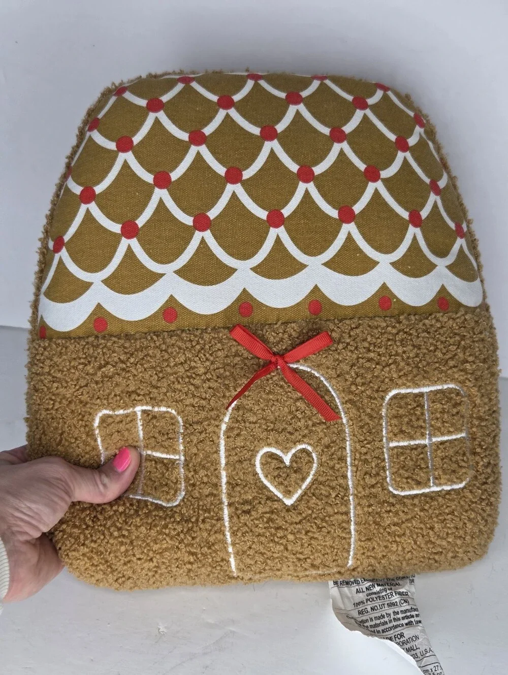 Gingerbread‎ House Christmas Holiday Accent Throw Pillow Decor